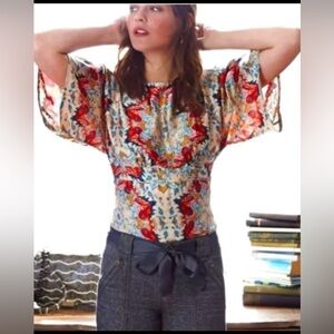 Anthropologie Kas New York boho print Top 12